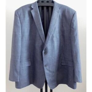 Ralph Lauren Blue Checkered Blazer Mens 56R Silk Wool Executive Fit Jacket